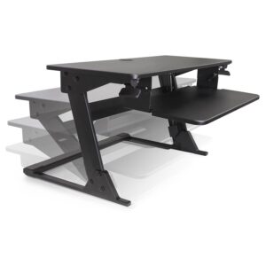 Adjustable desktop sit-stand workstation black